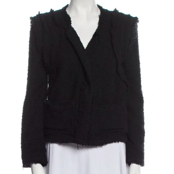 IRO Black Fringe Luxurious Black Jacket - Picture 1 of 13